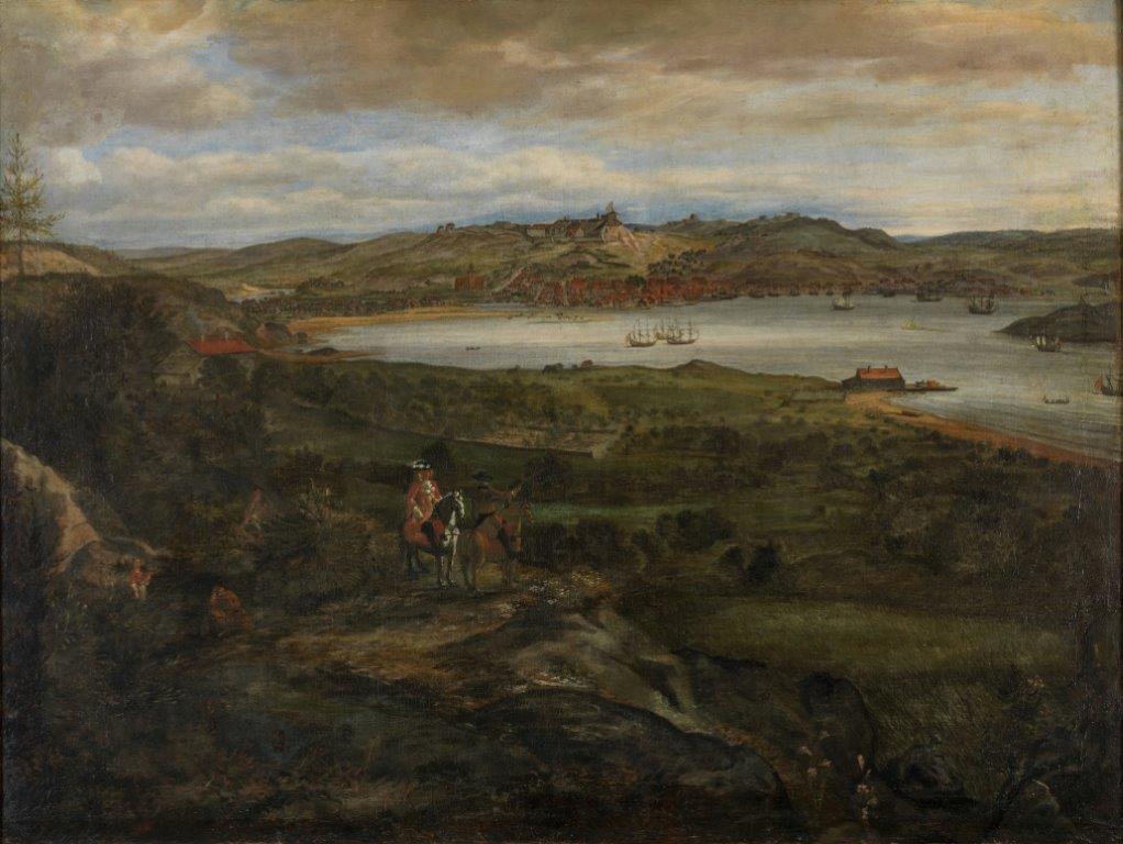Jacob Conings maleri «Halden sett fra Rød» malt i 1698. Foto: Øyvind Andersen