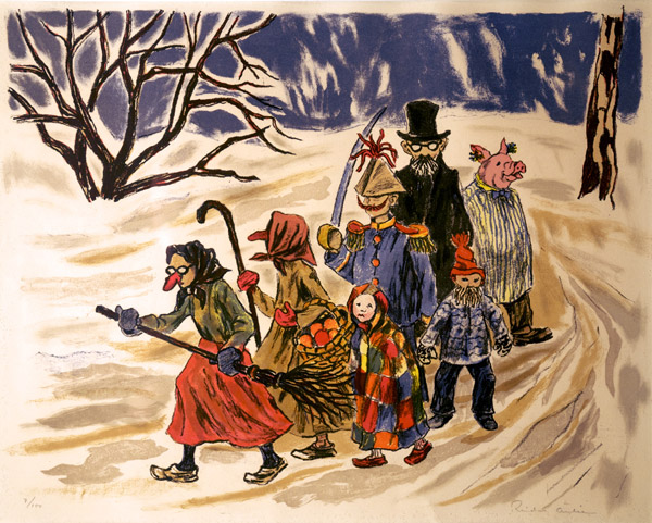 Julebukker. Litografi av Reidar Aulie. Foto Nils Thomas Nøkleholm