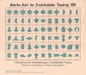 Mærke-Kart for Fredrikshalds Vasdrag 1909