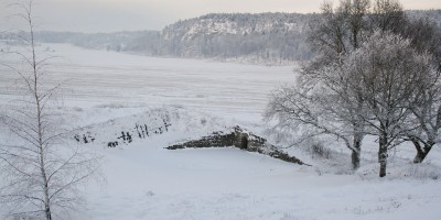 Amfiteateret dekket med snø. Foto: Hege Beate Lindemark